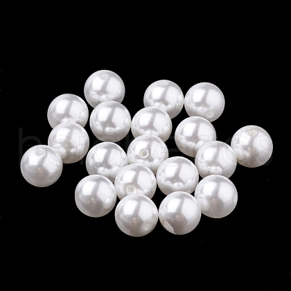 ABS Plastic Imitation Pearl Beads OACR-R067-6mm-01-1