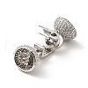 Brass Micro Pave Clear Cubic Zirconia Fold Over Clasps KK-G414-09P-3