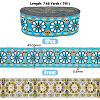 Polyester Jacquard Flower Ribbons OCOR-WH0082-141C-2