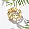 Brass Micro Pave Clear Cubic Zirconia Open Cuff Rings for Women RJEW-K289-02G-A-2