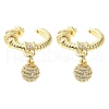 Rack Plating Brass Micro Pave Cubic Zirconia Cuff Earring EJEW-C086-14G-1