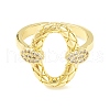 Clear Cubic Zirconia Oval Open Cuff Ring for Women ZIRC-P096-23G-2