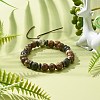 Anxiety Stress Synthetic Hematite & Natural Lava Rock Bracelets for Men Women BJEW-JB06774-2