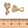 Rack Plating Brass Micro Pave Clear Cubic Zirconia Ice Pick Pinch Bails KK-K340-08-3