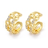 Rack Plating Brass Micro Pave Clear Cubic Zirconia Cuff Earrings EJEW-H147-10G-4