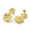 PVD Vacuum Plating 304 Stainless Steel Textured Flower Stud Earrings for Women EJEW-S227-49G-2