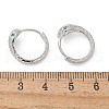 Brass Clear Cubic Zirconia Hoop Earrings EJEW-Q014-20P-3