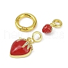 Strawberry Brass Micro Pave Clear Cubic Zirconia Spring Gate Rings KK-M322-10G-2