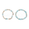 2Pcs 2 Styles Bohemia Style Natural Fossil & Freshwater Shell & Glass Beads Stretch Bracelets for Women BJEW-JB11865-2