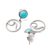 304 Stainless Steel Dangle Stud Earrings EJEW-JE06302-01-4