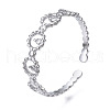 Non-Tarnish 304 Stainless Steel Ring Wrap Open Cuff Ring RJEW-T023-74P-3