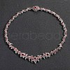 Thorns Brass with Dark Red Cubic Zirconia Chain Necklaces FS-WG4F103-04-4