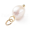 Grade B Natural Cultured Freshwater Pearl Charms X-PALLOY-JF01497-01-4