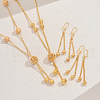 Middle Eastern Style Brass & Iron Lantern Tassel Necklaces & Earrings Set for Women CV0737-1-4