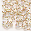 Brass Cubic Zirconia Charms X-KK-S348-437-1