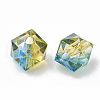 Two Tone Transparent Spray Painted Acrylic Bead X-ACRP-T005-26B-2