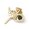 Real 18K Gold Plated Rack Plating Brass Micro Pave Clear Cubic Zirconia Pendants KK-C015-15G-04-3