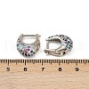 Oval Brass Micro Pave Colorful Cubic Zirconia Hoop Earrings EJEW-S277-10P-B-5