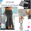 Fish Scale Pattern Polyester Stretch Fabric DIY-WH0580-08B-6
