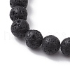 8mm Round Natural Lava Rock Stretch Bracelets BJEW-JB10242-4