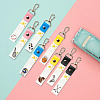 PU Leather & Cotton Name Marker Keychain AJEW-WH0514-003-4
