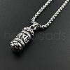Retro Vintage Stainless Steel Six-Word Mantra Pendant Necklaces CW8967-1