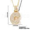 Elegant Brass Micro Pave Clear Cubic Zirconia 3D Initial Necklaces DV4415-3-1