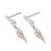 Brass with Clear Cubic Zirconia Stud Earring Findings KK-G499-02P-2