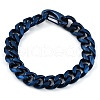 304 Stainless Steel Cuban Link Chain Bracelets for Men BJEW-B102-03BL-1