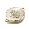 Hamsa Hand Connector Charms KK-V010-02G-02-2