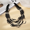 Bohemia Style Glass Seed Bead Multi-strand Necklaces NJEW-H063-01P-05-1