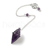 Natural Amethyst Pointed Dowsing Pendulums G-K338-13P-01-1