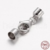 Rhodium Plated 925 Sterling Silver Lobster Claw Clasps STER-P005-01-4