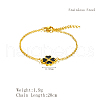 Stainless Steel Heart-shape Clover Link Bracelets OH1703-2-4