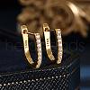 3 Pcs Elegant 925 Sterling Silver Clear Cubic Zirconia U-Shaped Hoop Earrings KD8857-1-4