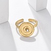 304 Stainless Steel Cubic Zirconia Cuff Rings for Women RJEW-D302-02G-08-5