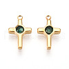 Ion Plating(IP) 304 Stainless Steel Micro Pave Cubic Zirconia Charms STAS-N110-01G-G-1