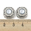 Brass with ABS Imitation Pearl with Resin with Clear Cubic Zirconia Charms Charms KK-Q820-34P-3