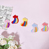 CHGCRAFT 5Pcs 5 Colors Handmade Felt Needle Felting Rainbow Star Ornaments DIY-CA0006-54-5