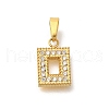 Ion Plating(IP) 304 Stainless Steel Micro Pave Cubic Zirconia Pendants STAS-H228-04G-01-1