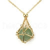 304 Stainless Steel Macrame Pouch Braided Gemstone Holder Pendant Necklace Making NJEW-TA00097-01-4