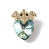 Real 18K Gold Plated Rack Plating Brass Micro Pave Clear Cubic Zirconia Pendants KK-C015-10G-01-1