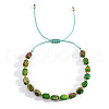 Natural Shoushan Stone Braided Bead Bracelets for Men Women KX0915-5