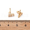 Brass Micro Pave Clear Cubic Zirconia Stud Earrings for Women EJEW-G428-25G-03-5