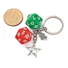 3Pcs 3 Colors Dice Opaque Acrylic Pendant Keychain KEYC-JKC01198-5