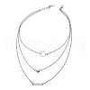 Alloy 3 Layer Necklaces for Women WG4F518-02-2