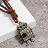 Robot Alloy Pendant Cowhide Cord Necklaces FS-WG42062-01-1