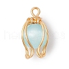 Dyed Natural Selenite Pendants PALLOY-TA00189-01-3