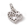 Brass Micro Pave Clear Cubic Zirconia Charms ZIRC-F132-97P-2