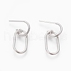 Brass Dangle Stud Earrings EJEW-F194-01P-NF-2